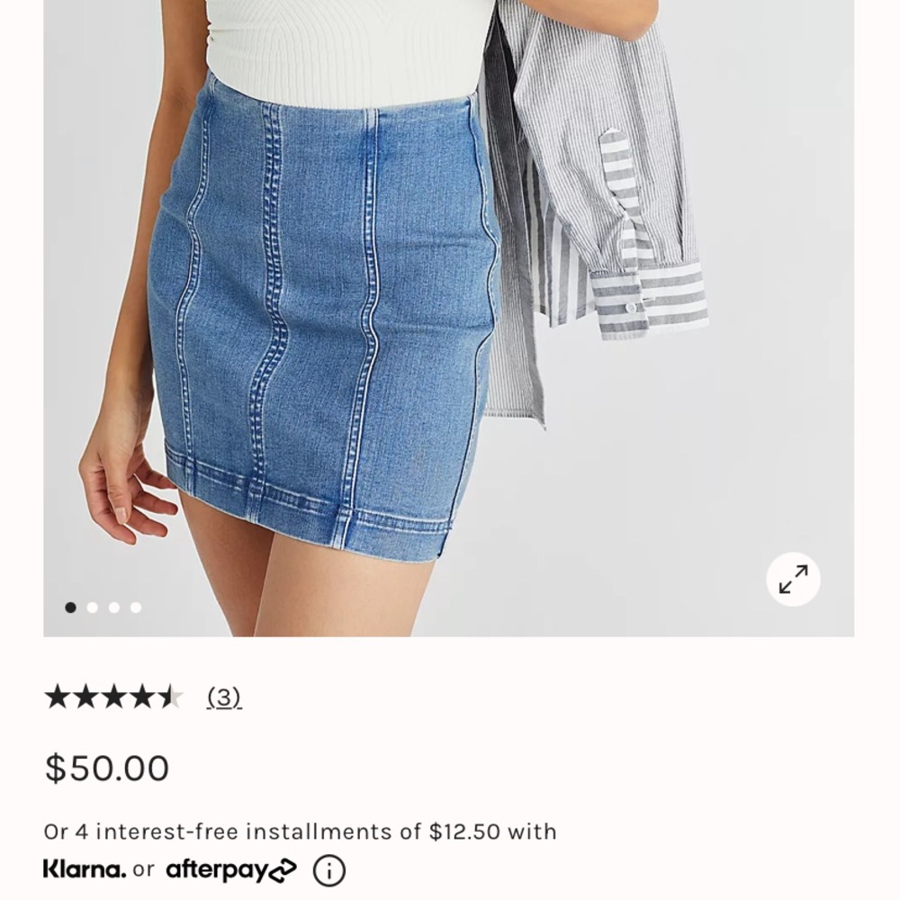 Free People Denim Skirt, Size 2